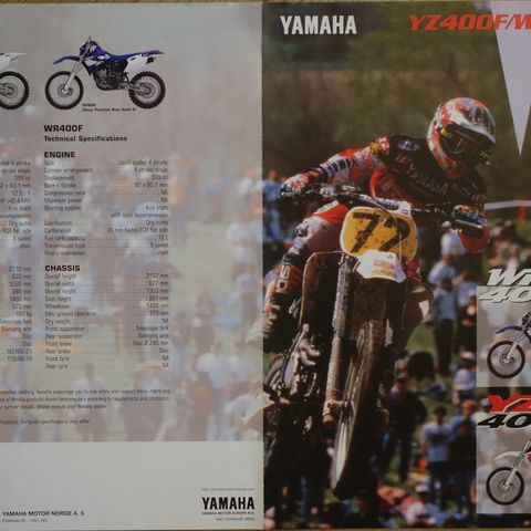 Yamaha YZ400F/ WR400F 1998 brosjyre