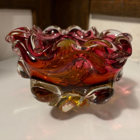 Ny pris 1 aug: Vintage MURANO glasskål, italiensk