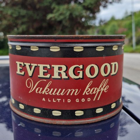 Retro .Vakuum kaffe boks. Evergood.