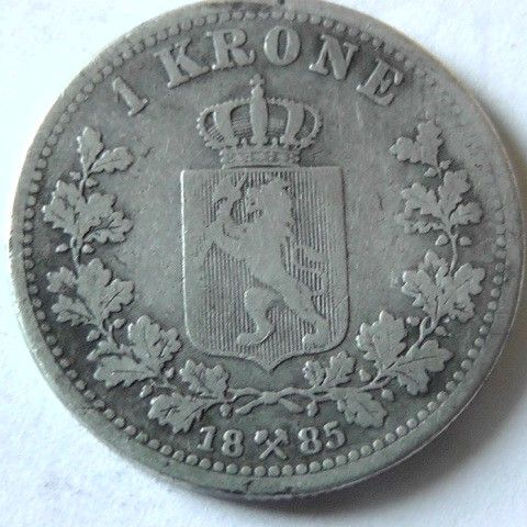 1 Krone  Norge 1885 sølv