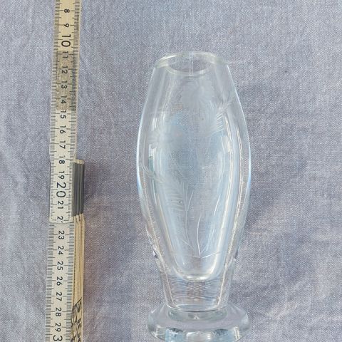 Tung krystall Vase 17 cm høy