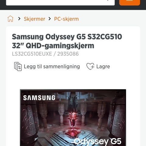 Samsung odyssey G5 32 tommer