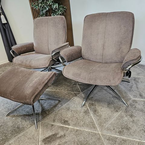 2 stk. Stressless® Paris lav lenestoler m/krakk fra Ekornes: NY PRIS: 66.000,-