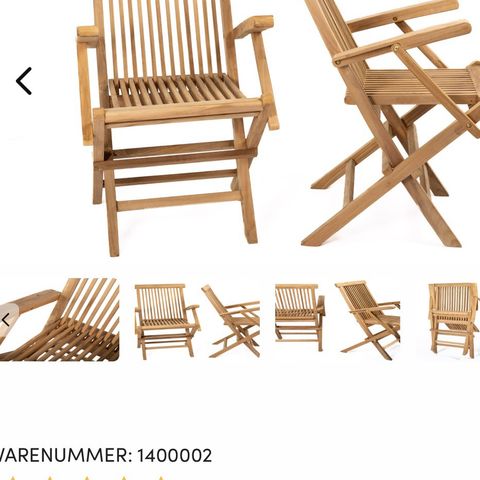 Teak hagestoler