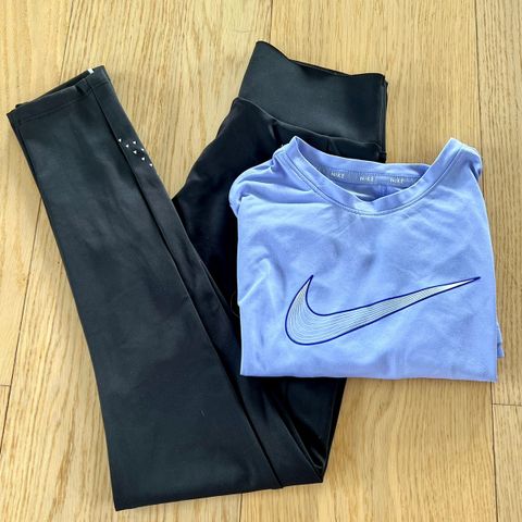 Nike trenings t-skjorte og tights str 10-12år