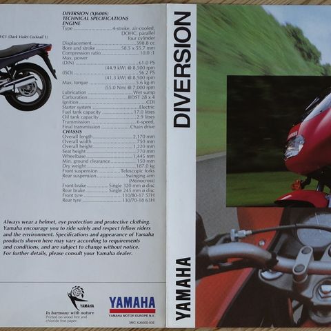 Yamaha Diversion 1993 brosjyre