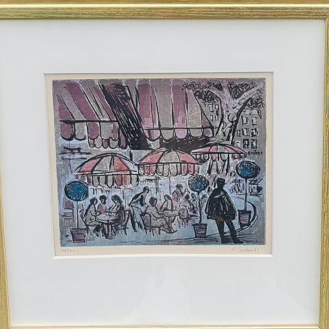 Litografi av František Emler"Paris 1969"