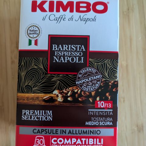 27 stk. KIMBO Napoli Nespresso kapsler - Ekte Italiensk Espresso!