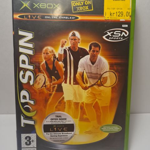 Top Spin - Original Xbox - Komplett med Manual