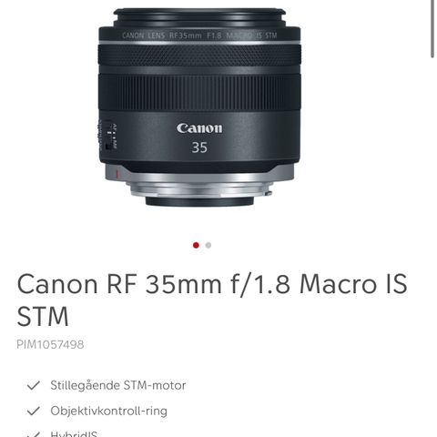 Canon RF 35mm F1.8 MACRO IS STM (ny/uåpnet