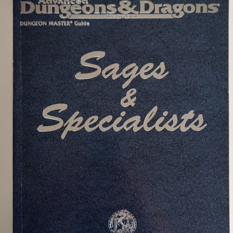 Dungeons & Dragons 2e - Sages & Specialists