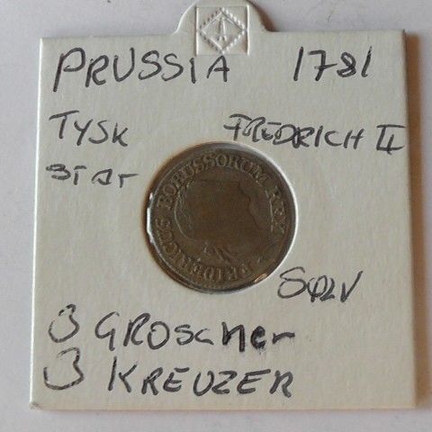 1781 Tyskland, Prøysen 3 Kreuzer