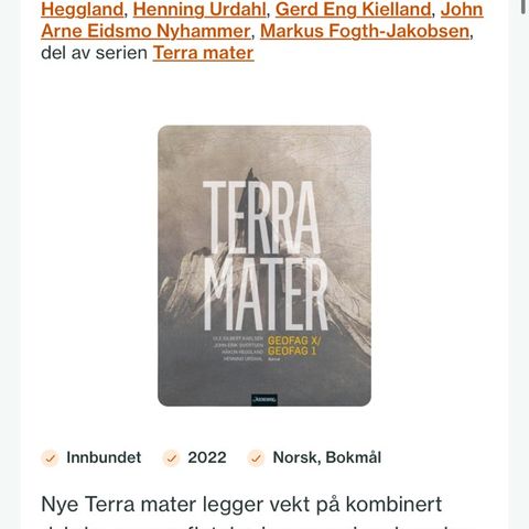 Terra Mater - Geofag 1 - videregående pensumbok