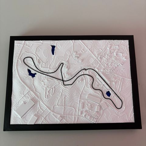 3d Printet SuzukaTrackMap Vegg Dekorasjon