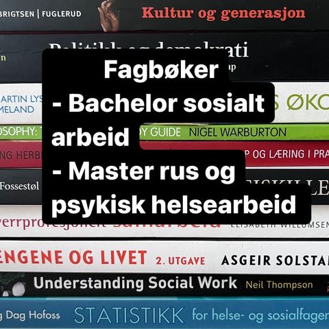 Fagbøker sosialt arbeid/master rus og psykisk helsearbeid