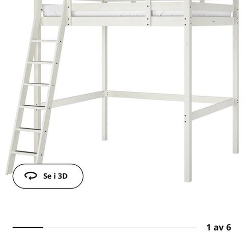 Loftseng IKEA Storå & madrass 140cmx200cm