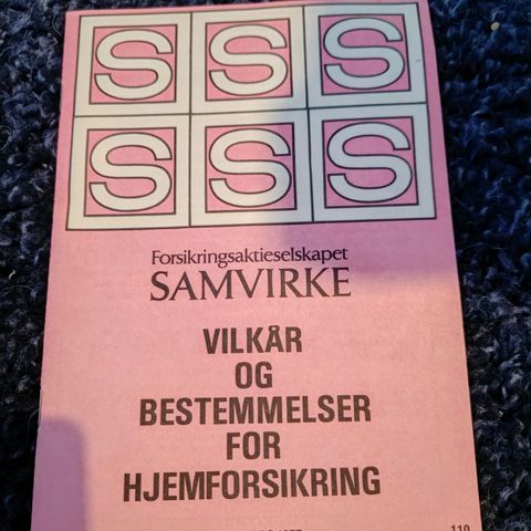 Vilkår og bestemmelser for Hjemforsikring (1977)