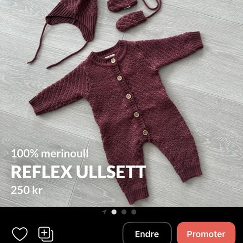 Reflex ulldress, lue og votter 56