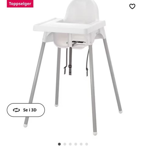 Høystol fra IKEA uten brett