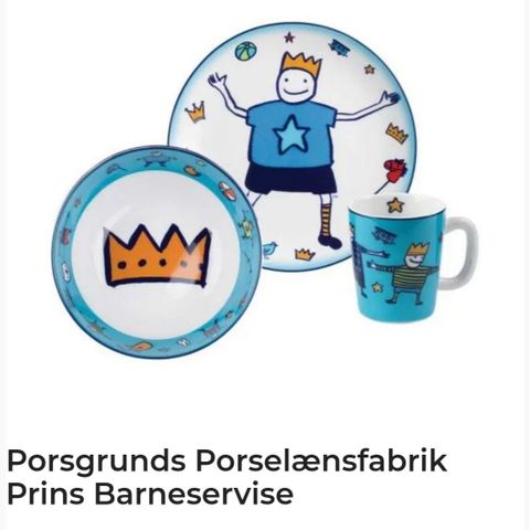 Porsgrund porselen fabrikk prins barneservise