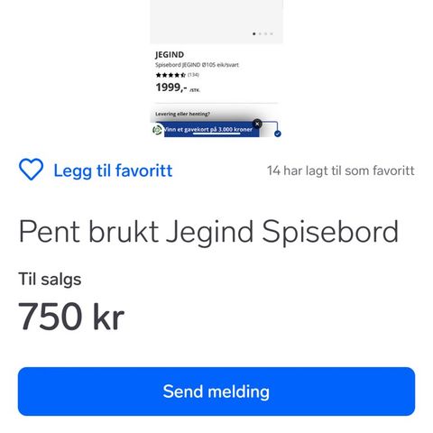 Flott spisebord fra jysk