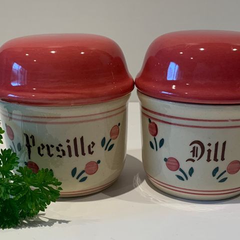 Retro krydderglass persille og dill