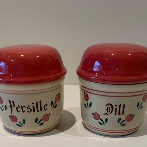 Retro krydderglass persille og dill