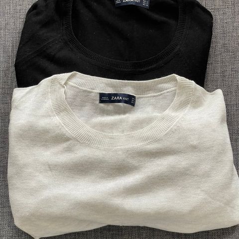To tynne knit gensere fra Zara . En lys grå og en svart