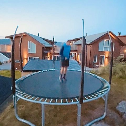 5 m i diameter trampoline.