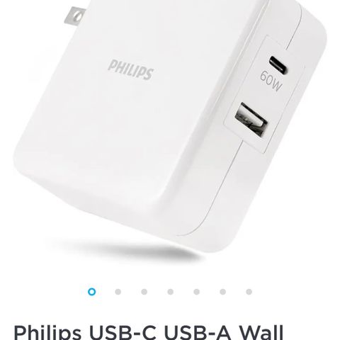 Philips pc-lader USB-C/USB-A (amerikansk/120v stikkontakt)