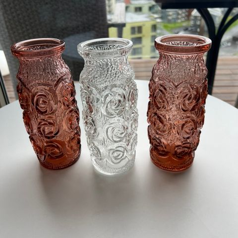 Pressglass vaser fra Oberglas, Austria