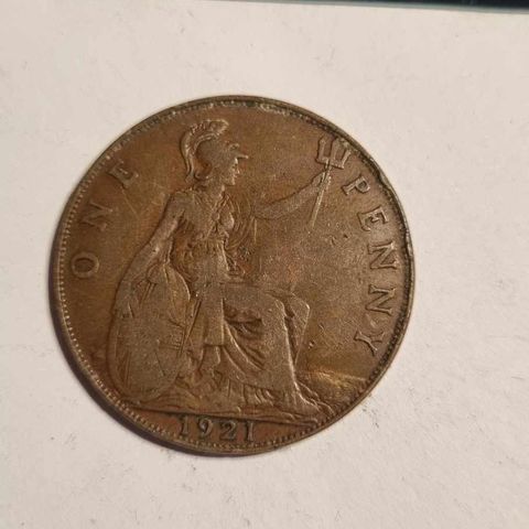 One penny 1921 England