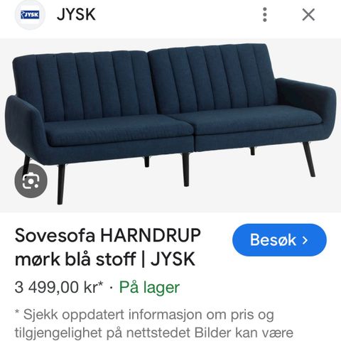 Sovesofa fra Jysk Harndrup