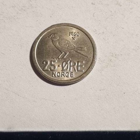 25 øre 1960, pen mynt