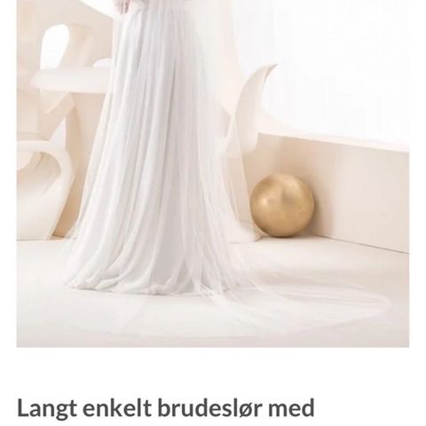 Elegant brudeslør 2,5 m - ivory