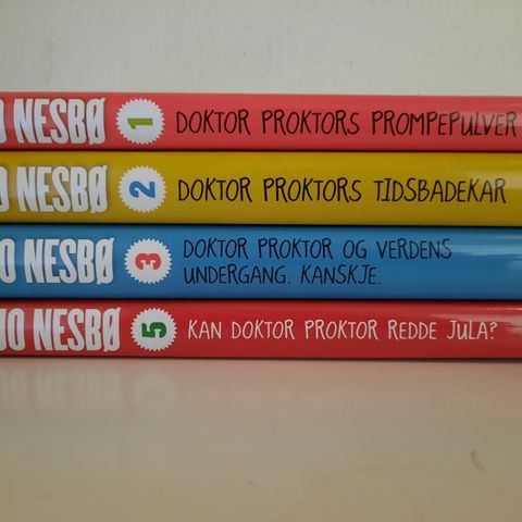 Jo Nesbø. Doktor Proktor. Fire bøker, kr 100,-