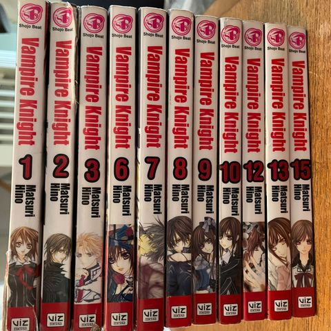 Vampire Knight nr 1-3, 6-10, 12-13 og 15 manga