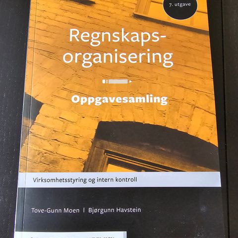 Regnskapsorganisering oppgavesamling, 7. utg, ISBN: 9788202576172