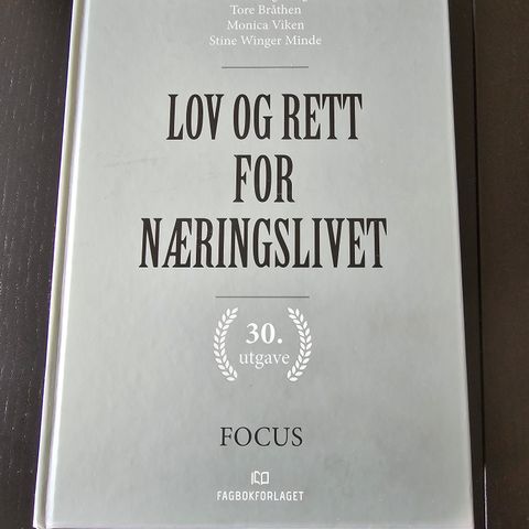 Lov og rett for næringslivet, 30. utg., ISBN: 9788245047394