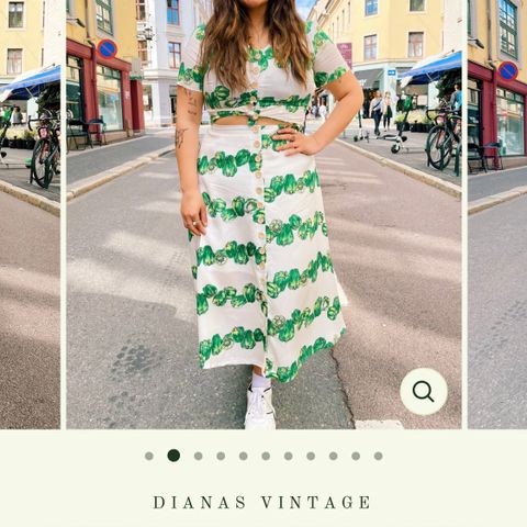 Betty Button Green Pepper Skjørt og Bluse fra Dianas Salonger