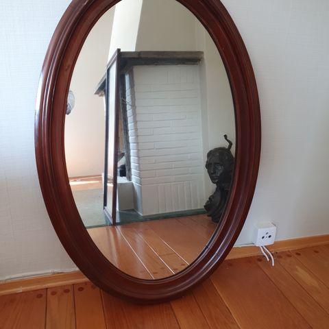 Gammelt mahogni/ mahogny speil 105 x 70 cm