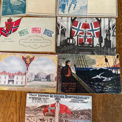 Eldre postkort med fokus på 1814 - 1914