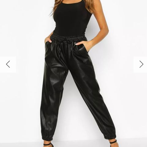 Leather look high waist bukse