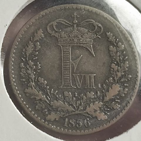 1 skilling 1856 Danmark - flott kvalitet