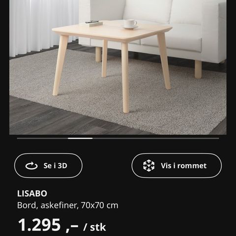 IKEA LISABO SOFABORD