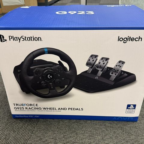 Logitech G923 racingratt og pedaler til PC, PS4 og PS5 (FORSEGLET)