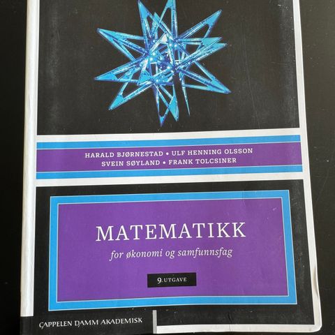 Matematikk for økonomi og samfunnsfag - 9. utgave