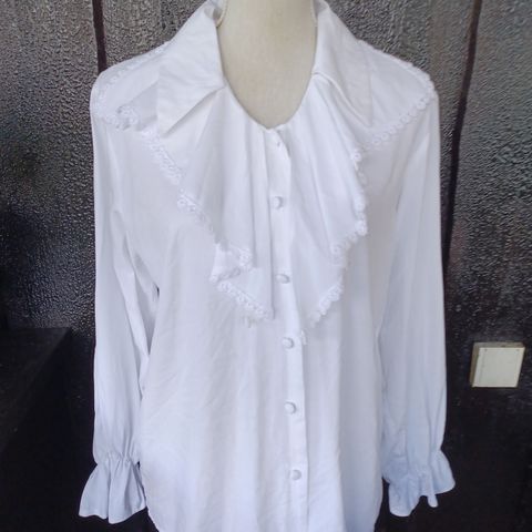 Hvit VINTAGE Bluse Str M