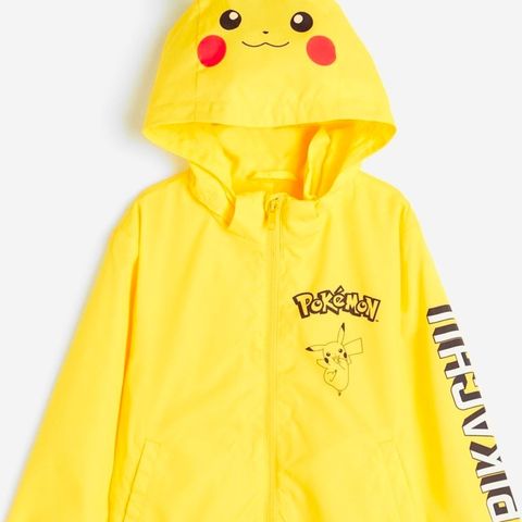 Ny Pokemon Pikachu vindjakke i gul
