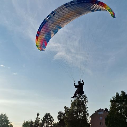 Paraglider BGD Echo: Kjøpt i 2021, Lav B, str L (105-125 kg), farge Crystal